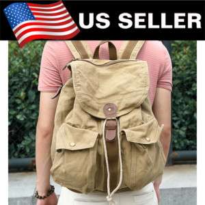 New Mens & Women Canvas Vintage Military Backpacks Bags  