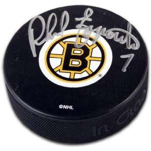 Phil Esposito Boston Bruins Autographed Logo Hockey Puck 