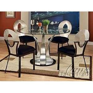  Acme Furniture 8MM Clear Glass Dining Table 5 piece 10095 