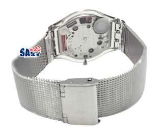 SWATCH SFM118M Metal Knit Silver Dial Women Watch NEW  