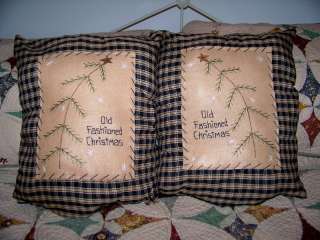 SET Primitive Pillow Christmas Tree Lot Home Decor Prim Matching Gift 