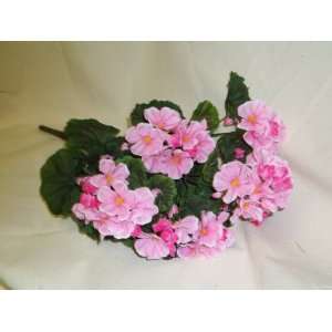  Four 17 Artificial Silk Geranium Flower Bushes in Pink 