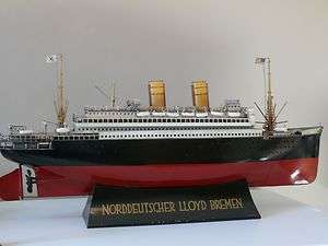   GERMAN TIN SHIP 1900S NORDDEUTSCHER LLOYD BRENEN CRUISE OCEAN LINER