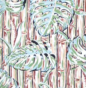   prints monstera bamboo as06 coral this listing is for 1 yard 36 x 44