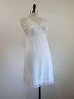 Vintage 1970s White Silky Sheer Nylon Wide Lace Dress 