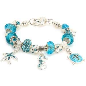 Royal Diamond Blue Sea World Fashion Designer Bracelet with Swarovski 