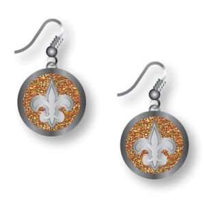   New Orleans Saints Glitter Dangle Earrings Aminco