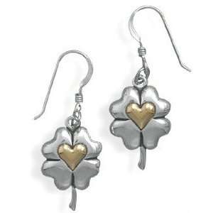  Heart of Gold© Sterling Silver and 14 Karat Gold Clover 