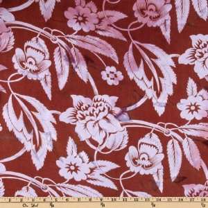  42 Wide Bohemian Chic Rayon Floral Violet/Brown Fabric 