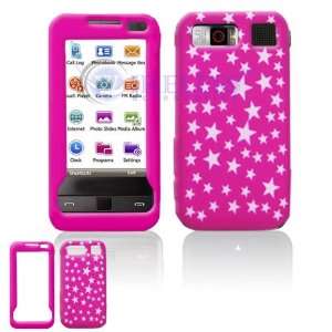 com Hot Pink with Silver Stars Sparkle Design Laser Cut Silicone Skin 