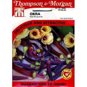  Thompson & Morgan 719 Okra Red Burgundy Seed Packet 