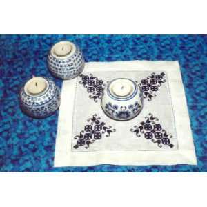  Blue & White Candle (Hardanger embroidery) Arts, Crafts 