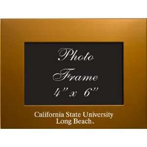   Long Beach   4x6 Brushed Metal Picture Frame   Gold