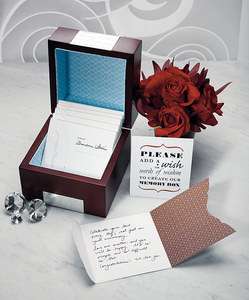 WEDDING GUEST BOOK ALTERNATIVES WOODEN MEMORY NOTE BOX / WELL WISHING 