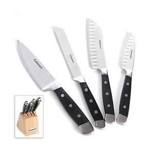 Cuisinart 5 Piece Triple Riveted Forged Prep Knife Set, Black  