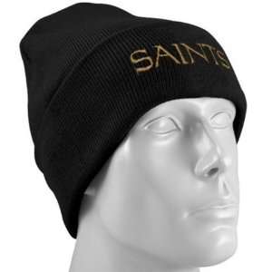    Mens New Orleans Saints Black Team Name Knit Cap