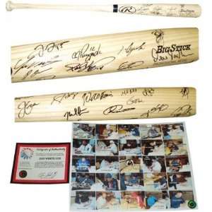  Chicago White Sox Team Signed Rawlings Engraved Blonde Bat 