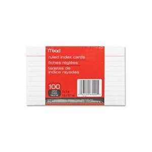  Mead Products   Index Cards, Ruled, 4x6, 100/PK, White 
