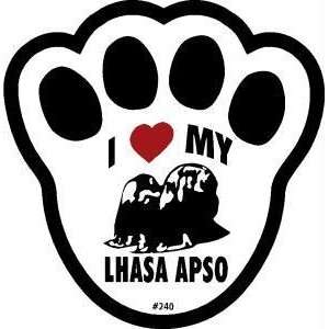  I Love My Lhasa Apso Dog Pawprint Window Decal Pet 