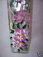 HAND PAINTED Small Pink Flowers Olive Oil/Soap Bottle  