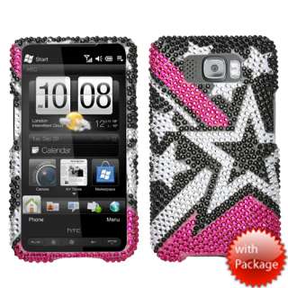 For HTC HD2 HD 2 Diamante Protector CASE  STAR BLING  