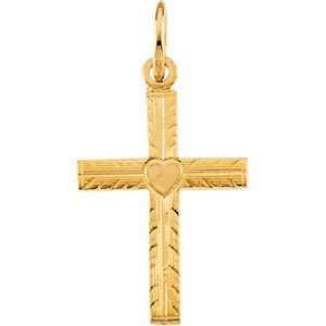 Genuine IceCarats Designer Jewelry Gift 14K Yellow Gold Childs Cross 