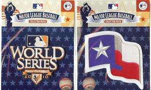 2010 WORLD SERIES & TEXAS RANGERS FLAG 2 PATCH COMBO  