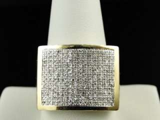   YELLOW GOLD ROUND CUT PAVE DIAMOND XL PINKY FASHION RING 3/4 CT  