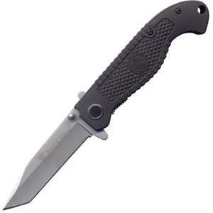  Rubber Coated Steel Liner Tanto Serrated Blade