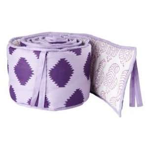    Baby Purple Patterened Crib Bedding Set, Cr Pu Bazaar Bumper Baby