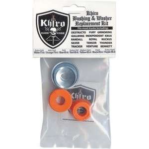  Khiro Mid Soft Orange Skateboard Bushings with Cup Washer 
