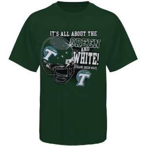NCAA Tulane Green Wave Green All About Green & White T shirt