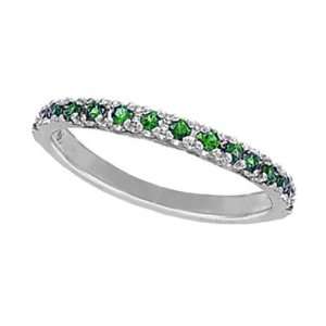  Tsavorite Stackable Ring Guard in 14K White Gold by Morris 