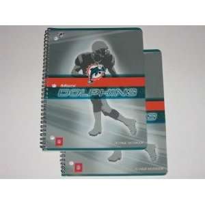 MIAMI DOLPHINS Team Logo 70 Page SPIRAL NOTEBOOKS (Set of 2)  