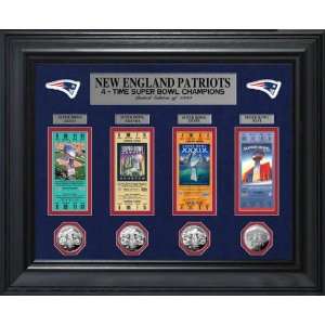 New England Patriots Super Bowl XLVI Ticket and Game Coin Collection 