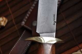 CUSTOM MADE DAMASCUS HUNTING KNIFE BOWIE KNIFE   PERKINS ENGLISH 
