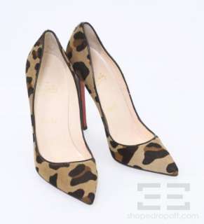 Christian Louboutin Leopard Print Pony Hair Point Toe Pigalle 120 