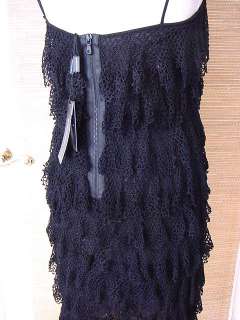 DOLCE GABBANA Dress Flapper 8 NWT crochet lace FRINGE  