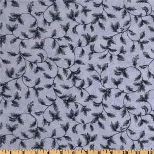 44 Wide Winter Traditions Holly Scroll Light Blue Fabric 