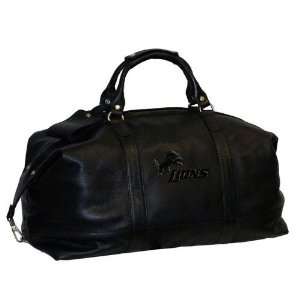  Detroit Lions Black Leather Carry On Duffle Bag Sports 