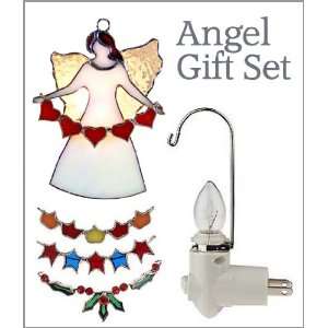   SW G06   ANGEL Stained Glass Night Light Gift Set 