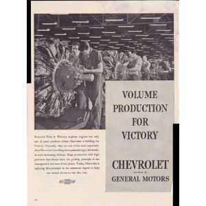 Chevrolet Volume Production Victory War Effort 1942 Original Vintage 