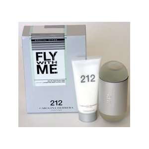 212 Perfume. 3 PC. GIFT SET ( EAU DE TOILETTE SPRAY 3.4 oz & BODY 