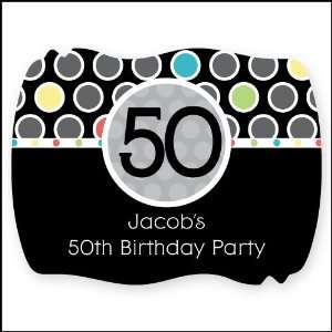 Adult 50th Birthday   16 Squiggle Shaped Personalized Birthday Party 