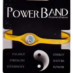  Power Band Silicone Wristband Yellow with White   LARGE by 