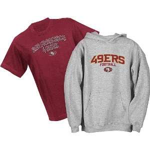  Francisco 49ers NFL Youth Belly Banded Hooded Sweatshirt and T Shirt 