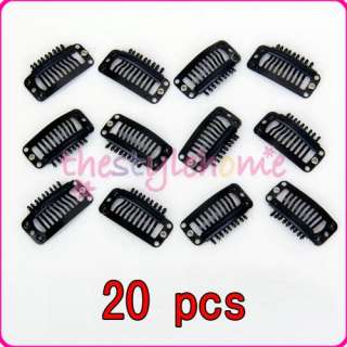 20pcs Toupee Clips/Snap Clips for Hair Extension 31mm you choose color 
