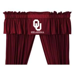   Sooners   5pc Jersey Drapes Curtains and Valance Set