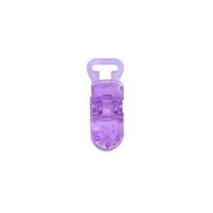  10 Square Plastic Pacifier Clips Holder   Purple Arts 