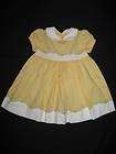 Jacadi Linen Yellow Baby Dress 6 Mos